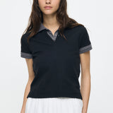 CONTRAST POLO TOP Black / Free
