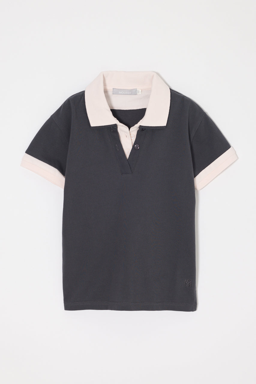 CONTRAST POLO TOP Gray / Free