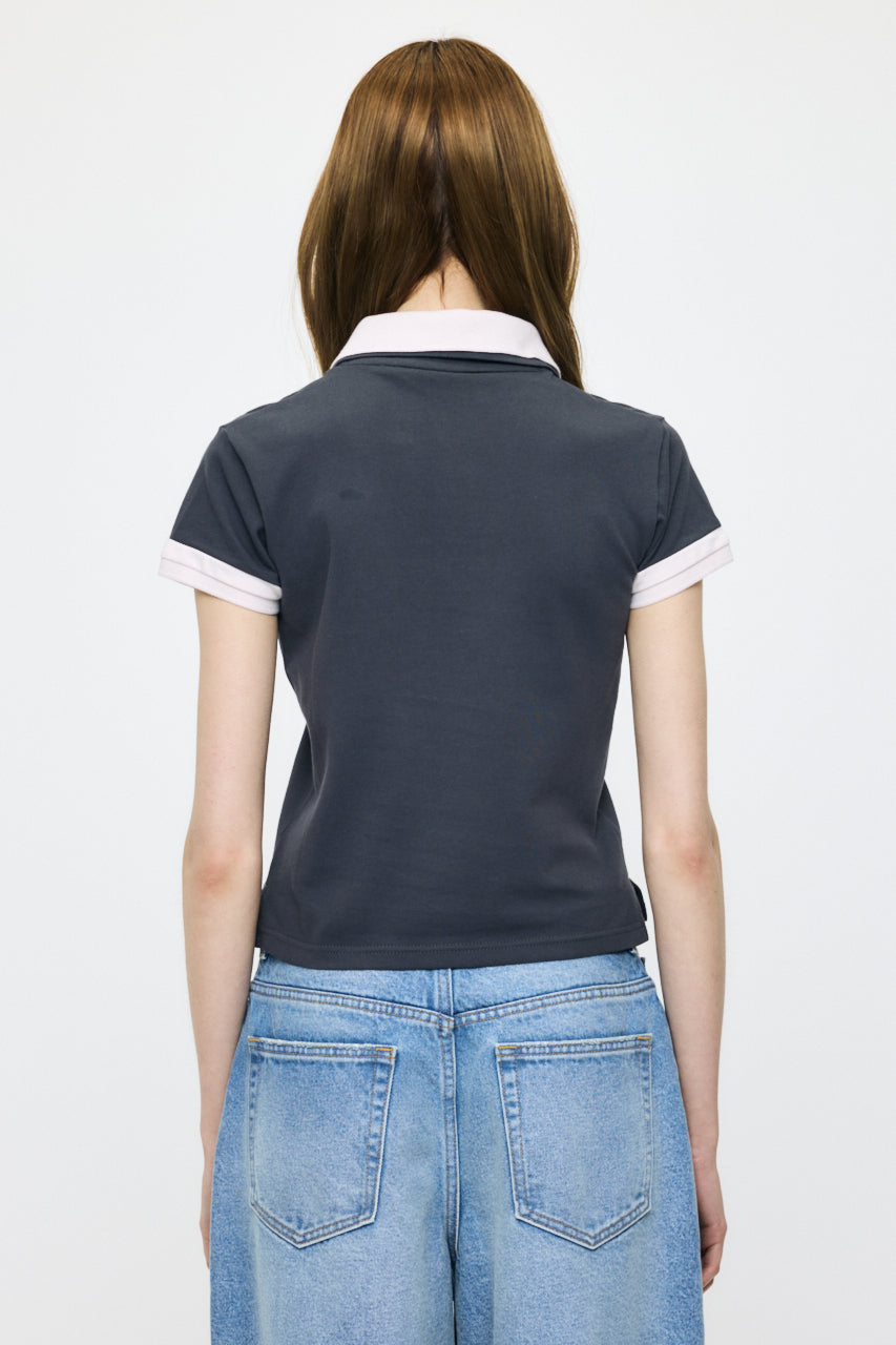 CONTRAST POLO TOP Gray / Free