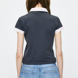 CONTRAST POLO TOP Gray / Free