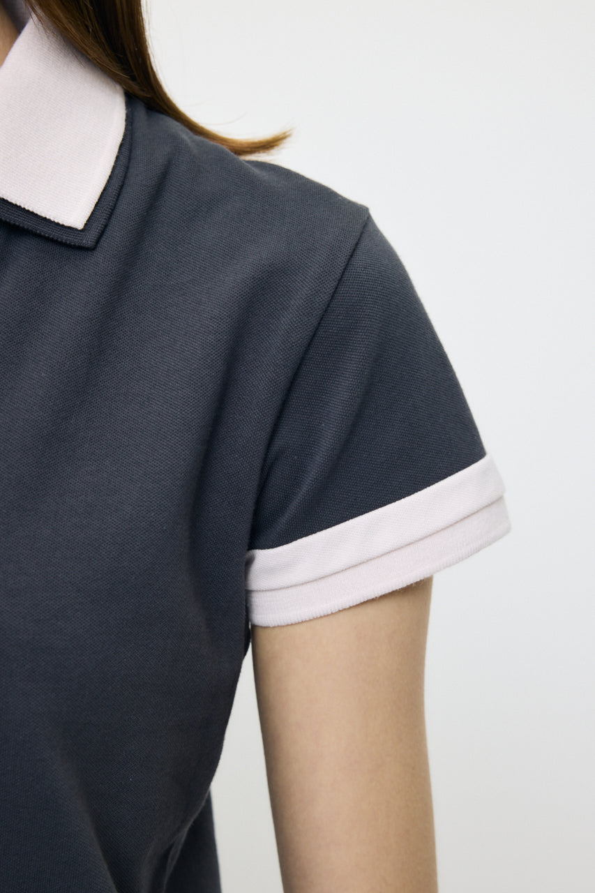CONTRAST POLO TOP Gray / Free
