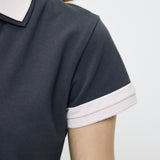 CONTRAST POLO TOP Gray / Free
