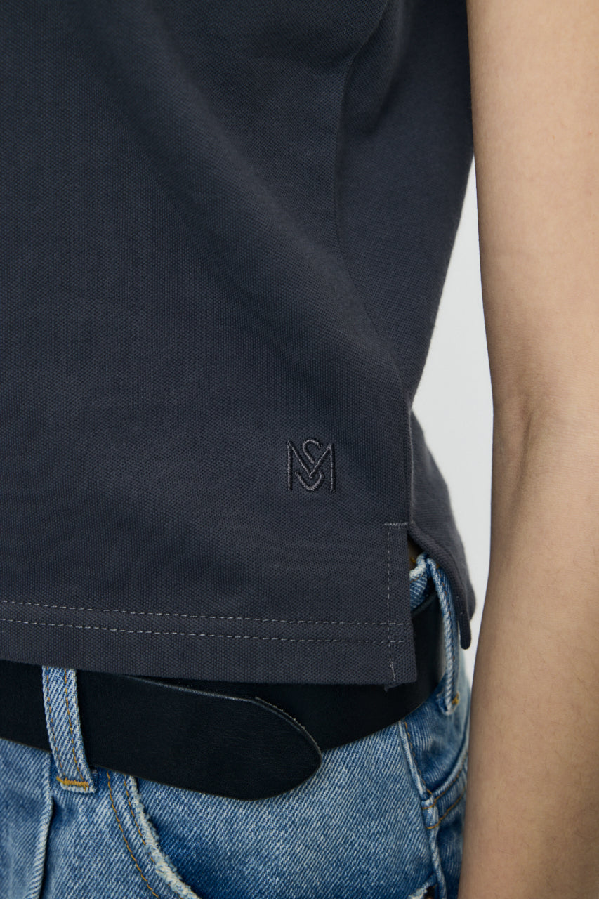 CONTRAST POLO TOP Gray / Free