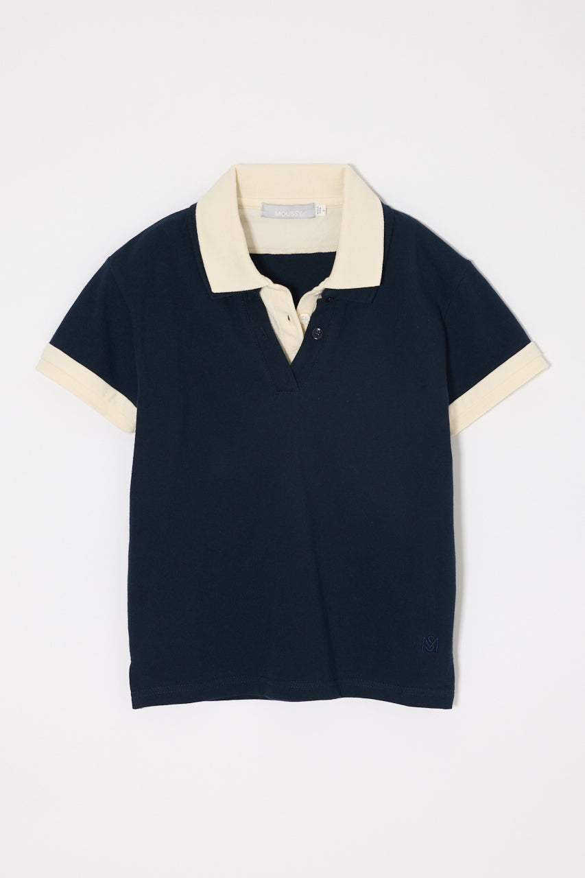 CONTRAST POLO TOP Navy / Free