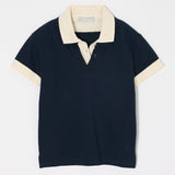 CONTRAST POLO TOP Navy / Free
