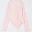 FRONT GATHER DOCKING LONG SLEEVE TOP Light Pink / Free