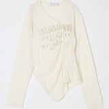 FRONT GATHER DOCKING LONG SLEEVE TOP Off White / Free