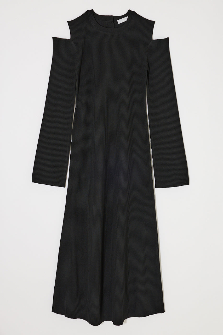 OPEN SHOULDER KNIT DRESS Black / 1 (S)