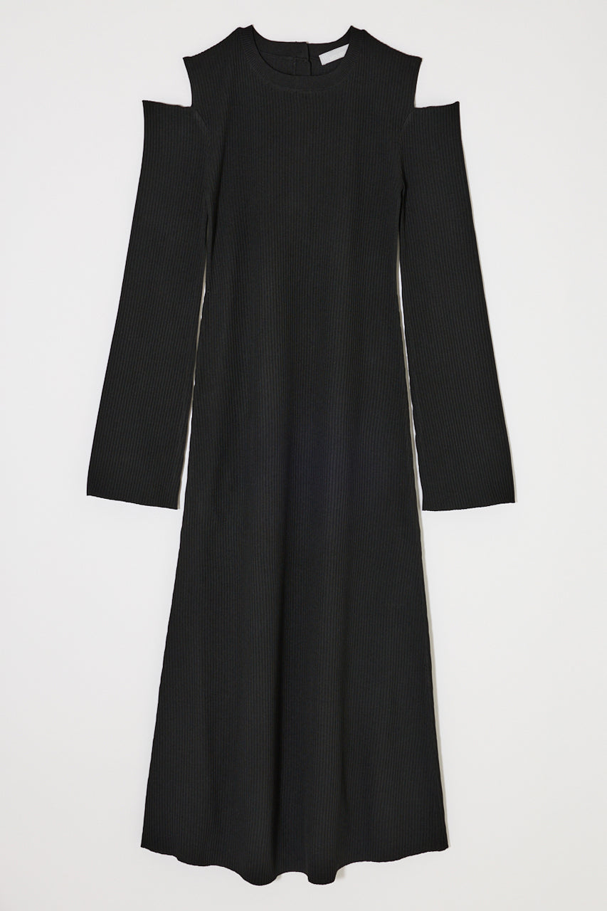 OPEN SHOULDER KNIT DRESS Black / 1 (S)