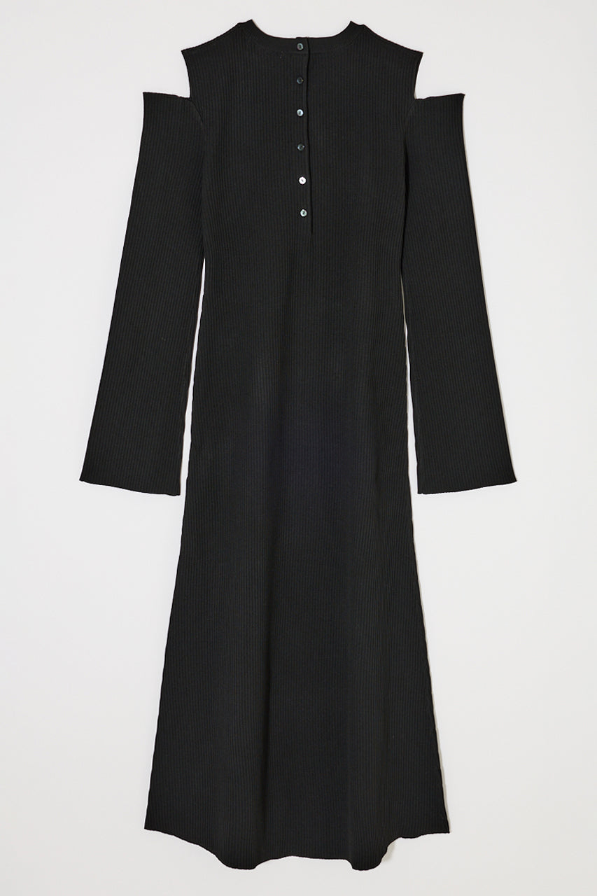 OPEN SHOULDER KNIT DRESS Black / 1 (S)