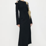 OPEN SHOULDER KNIT DRESS Black / 1 (S)