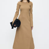 OPEN SHOULDER KNIT DRESS Light Beige / 1 (S)