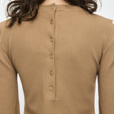 OPEN SHOULDER KNIT DRESS Light Beige / 1 (S)