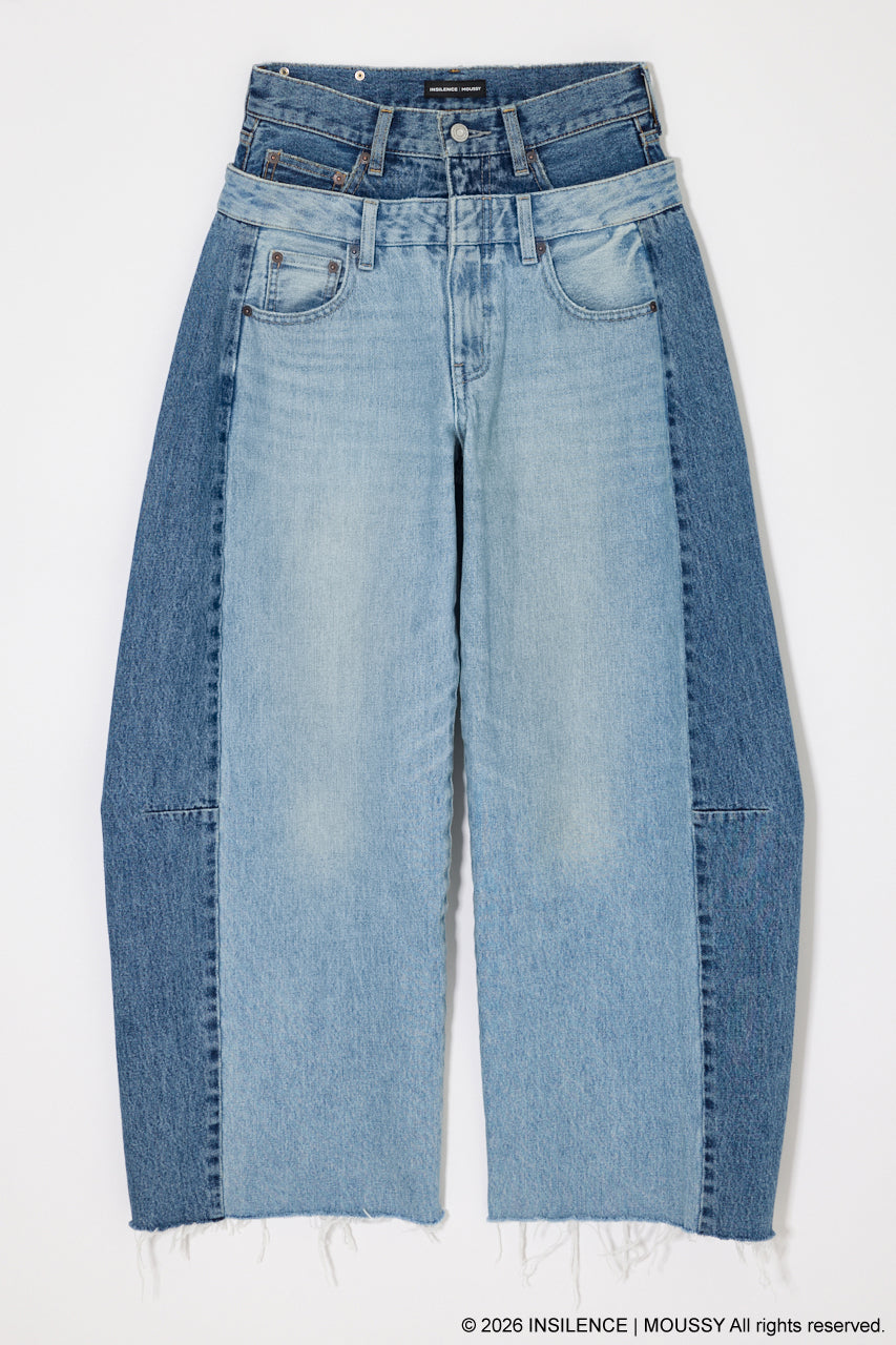 INSILENCE DOUBLE WAIST BAGGY Light Blue / 0 (XS)