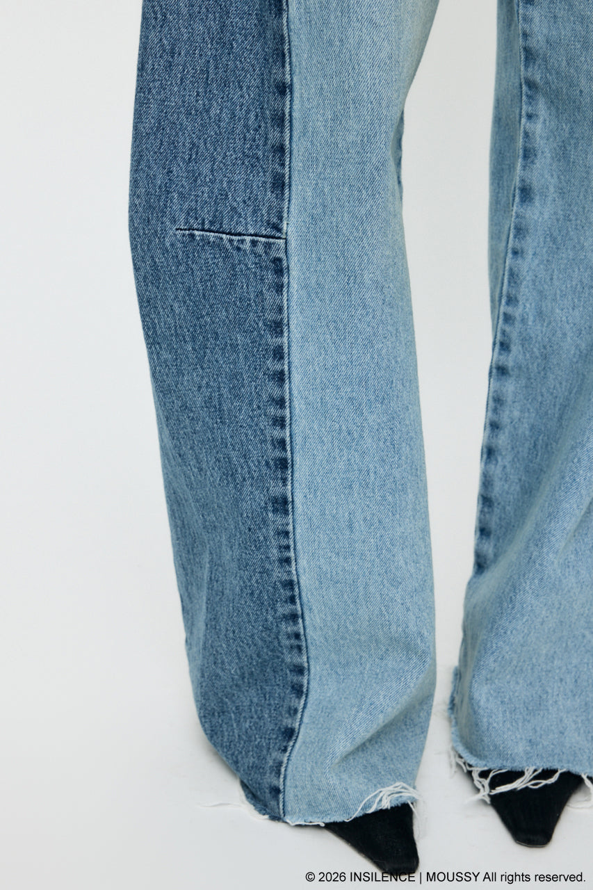 INSILENCE DOUBLE WAIST BAGGY Light Blue / 0 (XS)