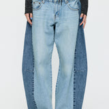 INSILENCE DOUBLE WAIST BAGGY Light Blue / 0 (XS)