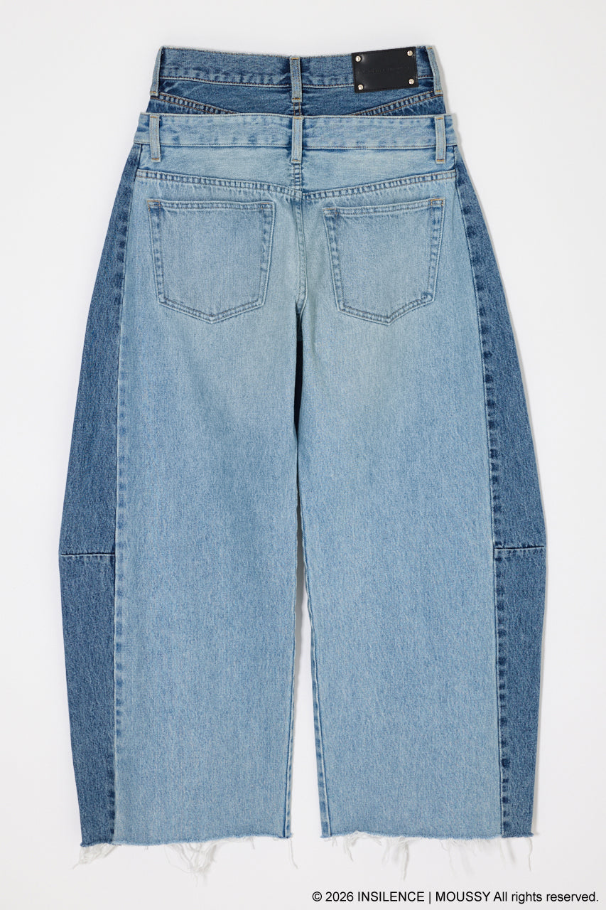 INSILENCE DOUBLE WAIST BAGGY Light Blue / 0 (XS)