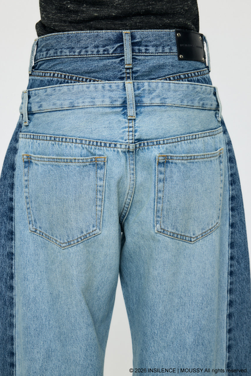 INSILENCE DOUBLE WAIST BAGGY Light Blue / 0 (XS)