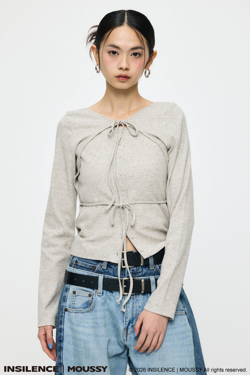 INSILENCE LAYER CUT TOPS Light Gray / 1 (S)