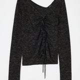 INSILENCE GATHER KNIT TOP Black / 1 (S)
