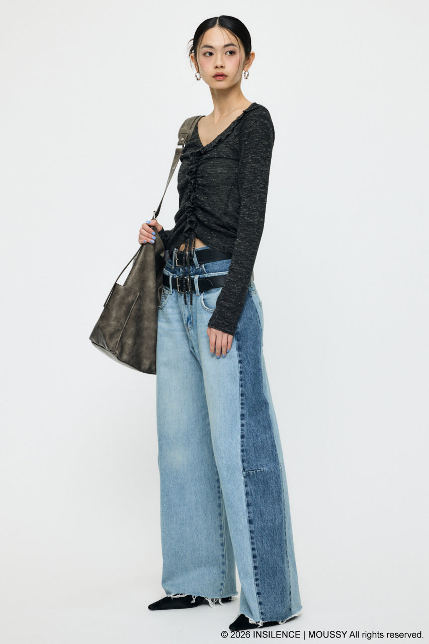 INSILENCE GATHER KNIT TOP Black / 1 (S)