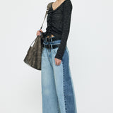INSILENCE GATHER KNIT TOP Black / 1 (S)