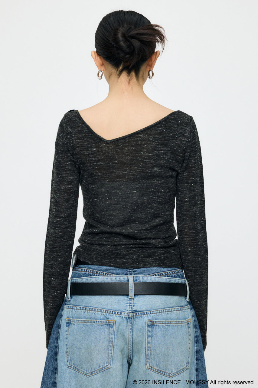INSILENCE GATHER KNIT TOP Black / 1 (S)
