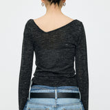 INSILENCE GATHER KNIT TOP Black / 1 (S)