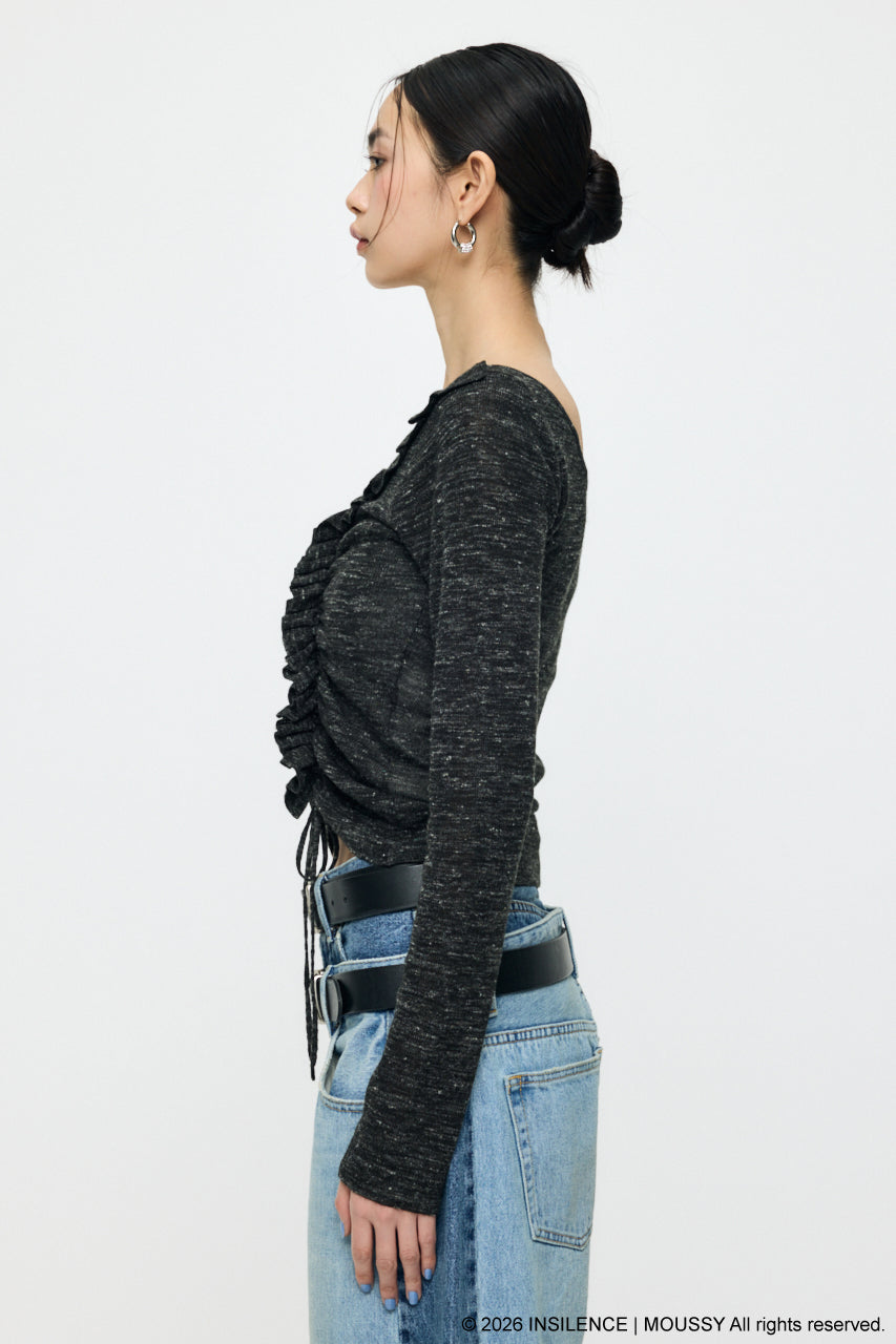 INSILENCE GATHER KNIT TOP Black / 1 (S)