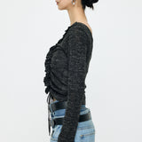 INSILENCE GATHER KNIT TOP Black / 1 (S)