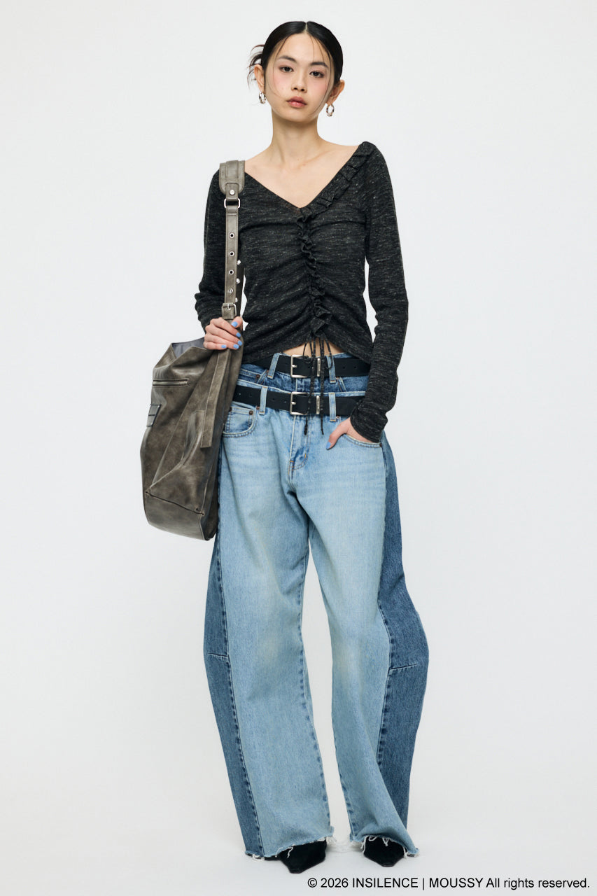 INSILENCE GATHER KNIT TOP Black / 1 (S)