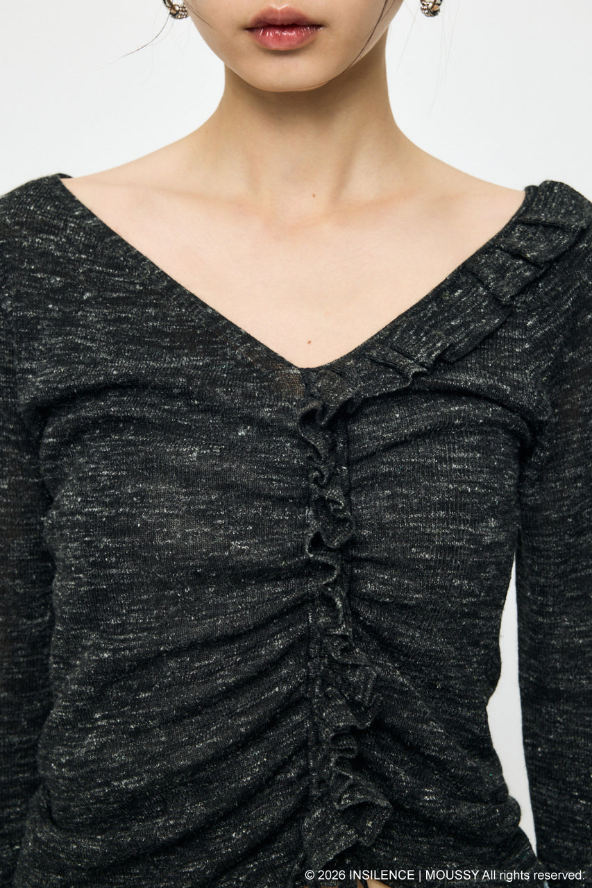 INSILENCE GATHER KNIT TOP Black / 1 (S)