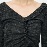 INSILENCE GATHER KNIT TOP Black / 1 (S)