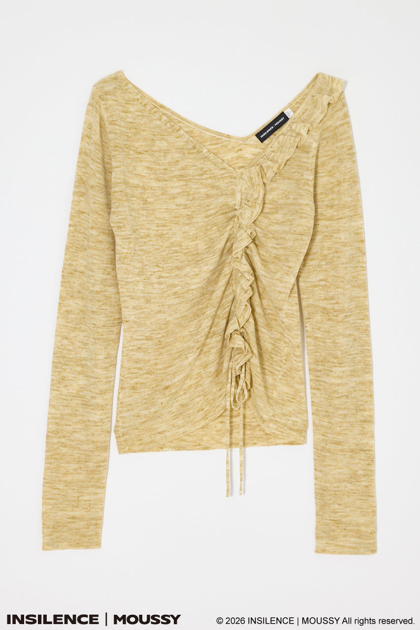 INSILENCE GATHER KNIT TOP Light Khaki / 1 (S)
