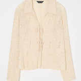 INSILENCE FRONT TIE SHIRT Ivory / Free