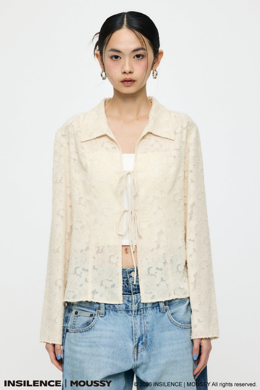 INSILENCE FRONT TIE SHIRT Ivory / Free
