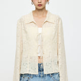 INSILENCE FRONT TIE SHIRT Ivory / Free