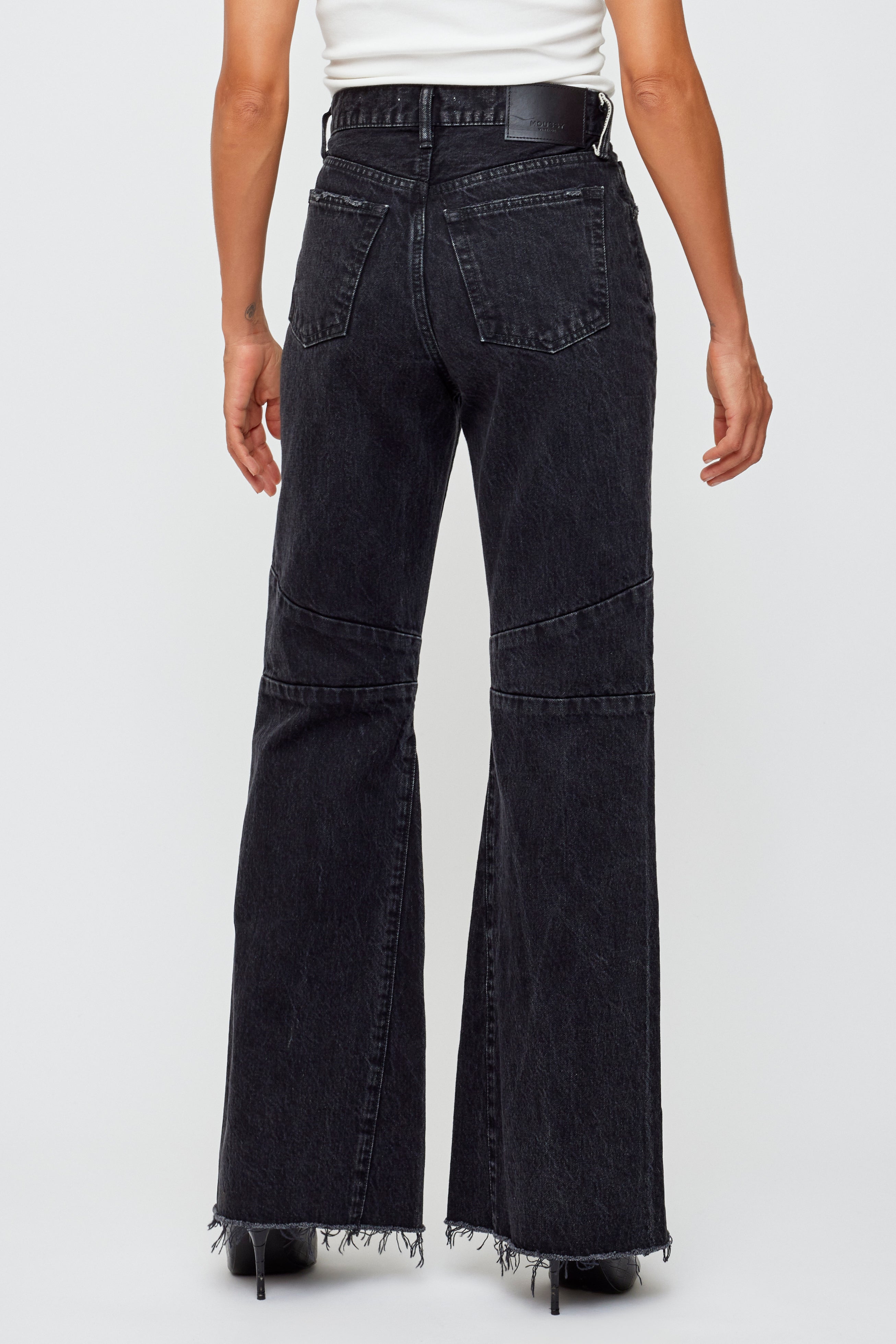 Moussy vintage - NWT otis retail flare high waisted jeans zip fly faded denim blue