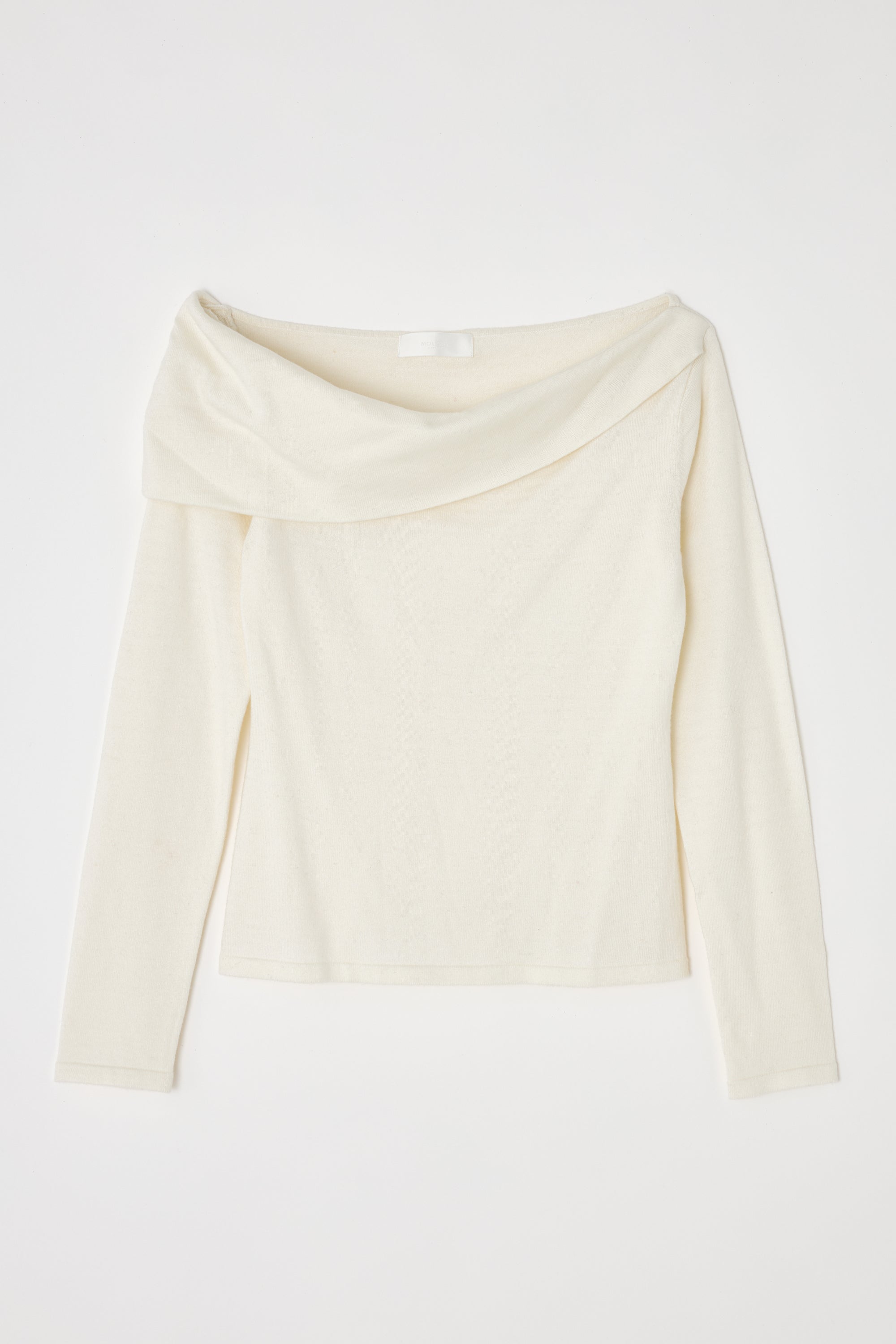 SHOULDER FRILLS トップス　moussy AprilOff-ShoulderTop-DEEPOCEAN