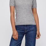MV CASHMERE CABLE TOP Gray / XS