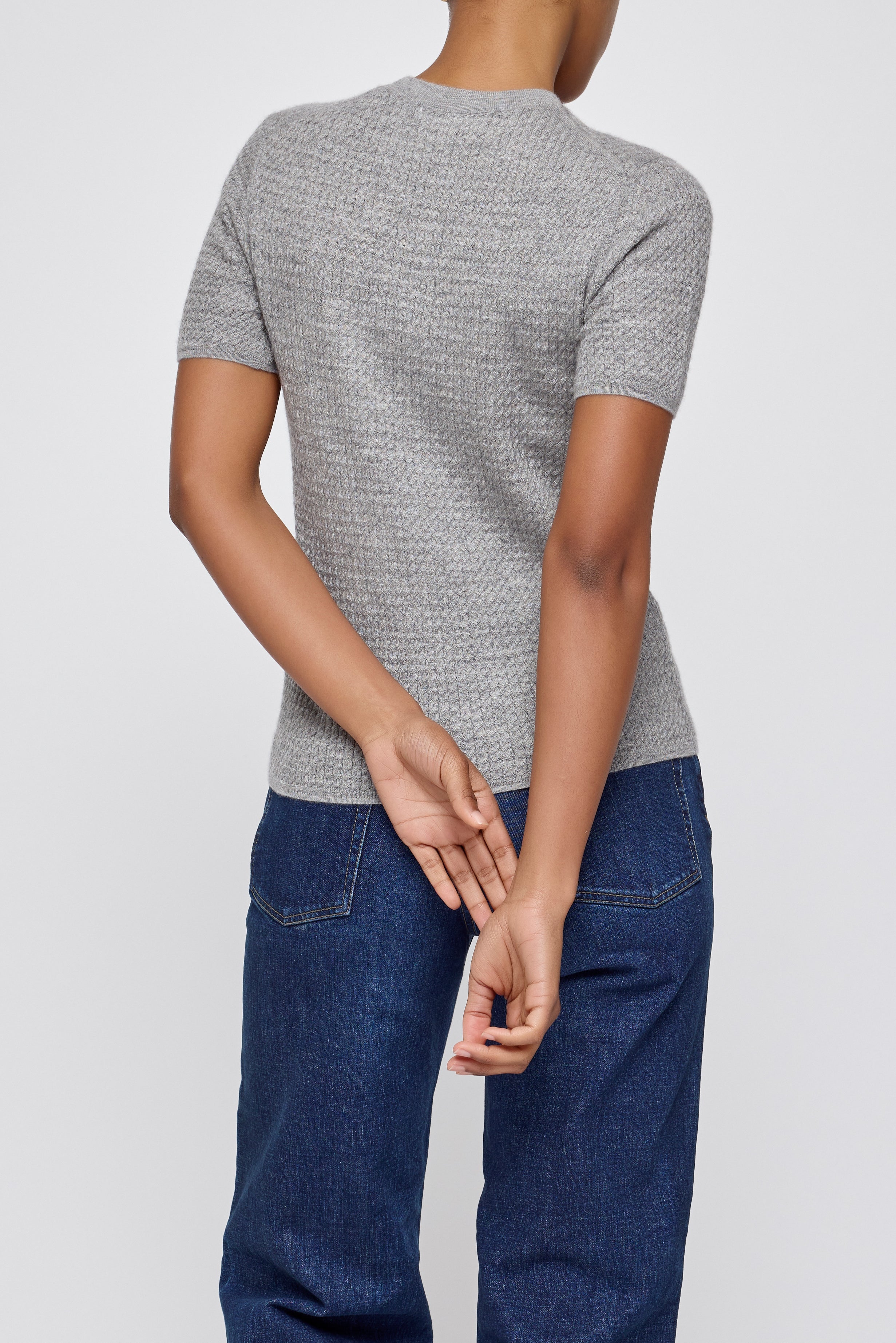 MV CASHMERE CABLE TOP Gray / XS
