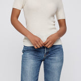 MV CASHMERE CABLE TOP Ivory / XS