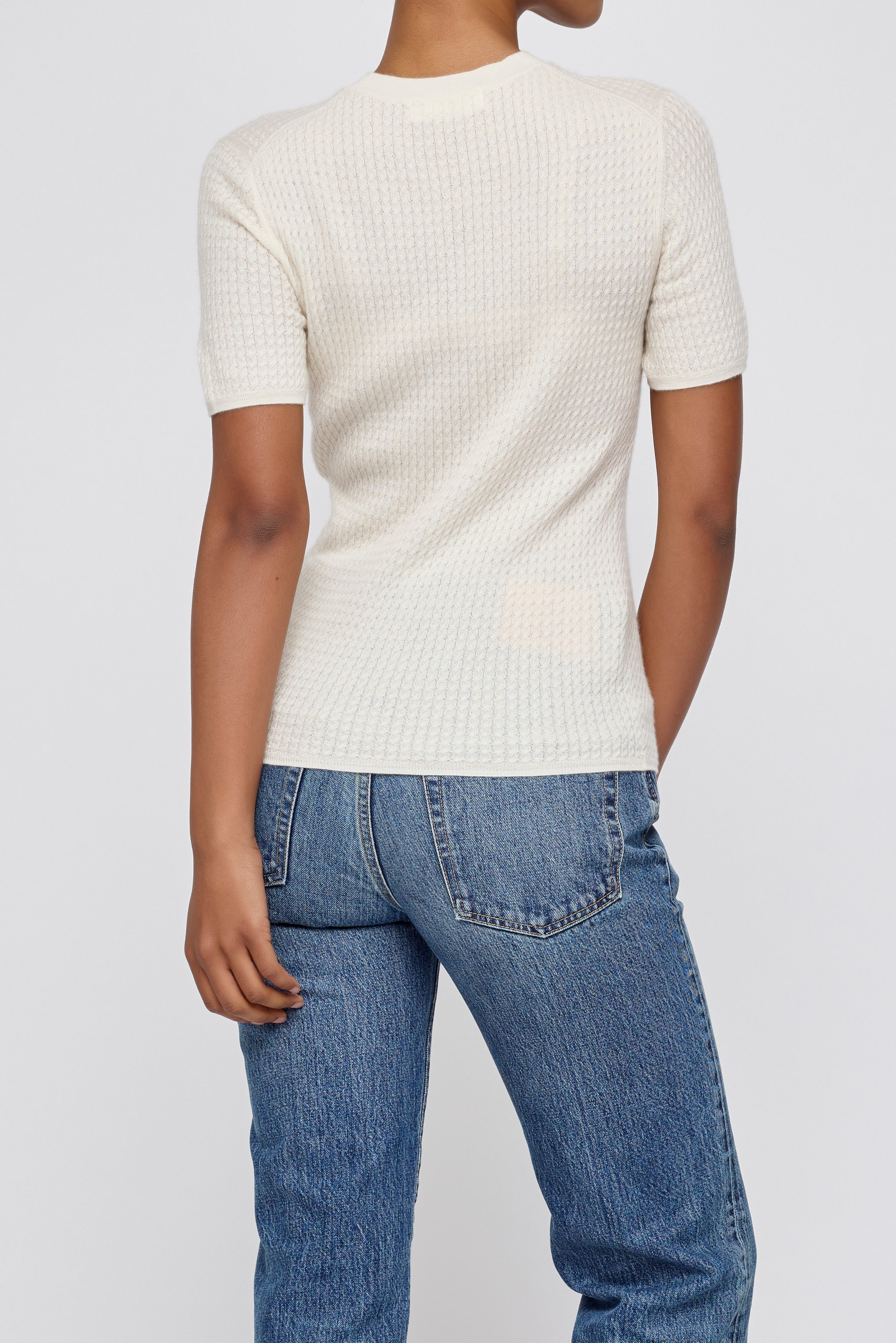 MV CASHMERE CABLE TOP Ivory / XS