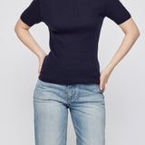 MV CASHMERE CABLE TOP Navy / XS
