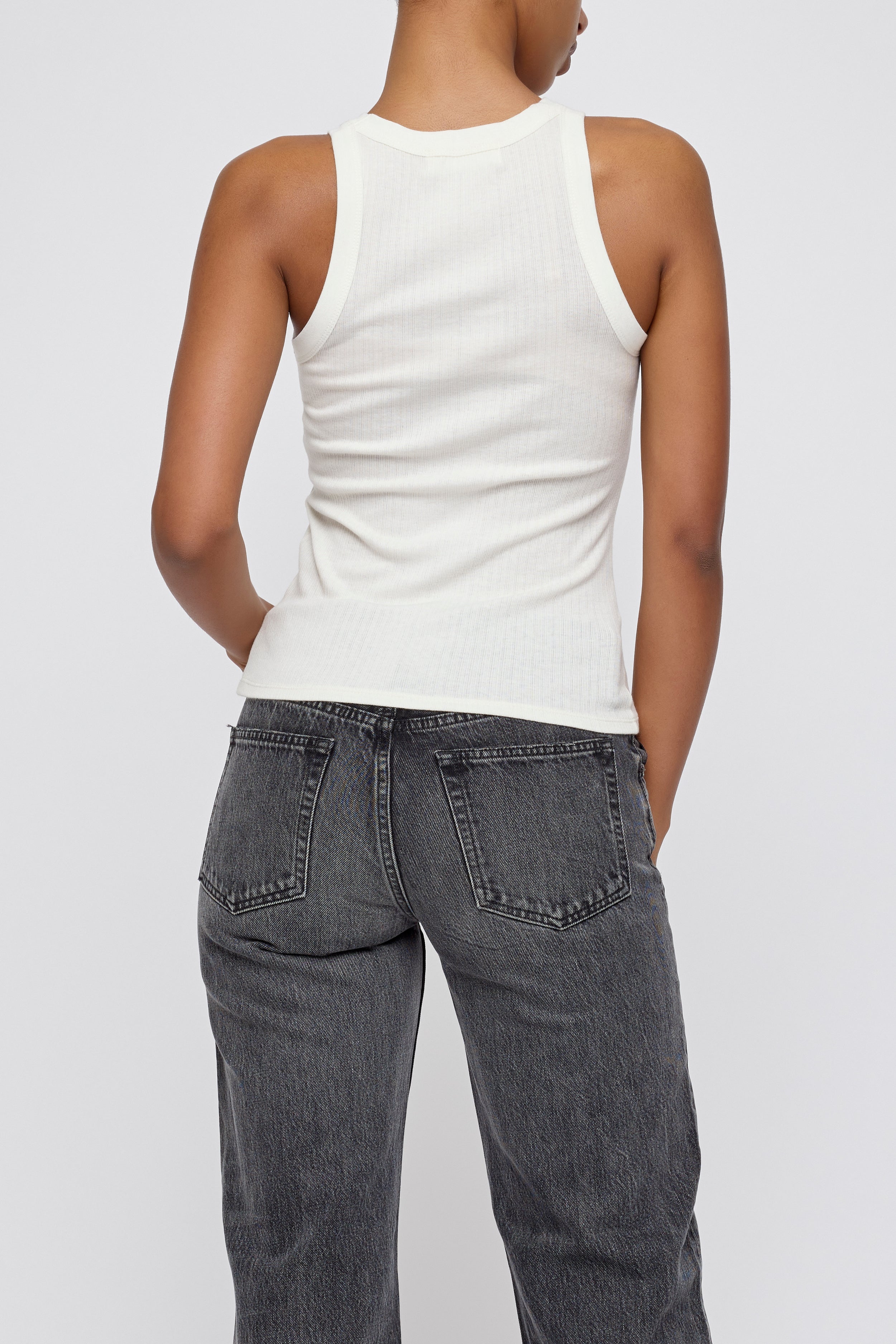 MV SLEEK RIB TANK Off White / XS