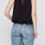 MV SCULPTED SATIN TOP Black / XS