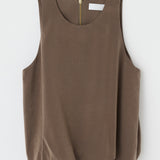 MV SCULPTED SATIN TOP Brown / XS