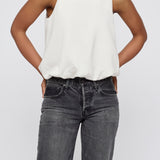 MV SCULPTED SATIN TOP Ivory / XS