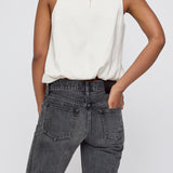 MV SCULPTED SATIN TOP Ivory / XS