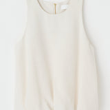 MV SCULPTED SATIN TOP Ivory / XS